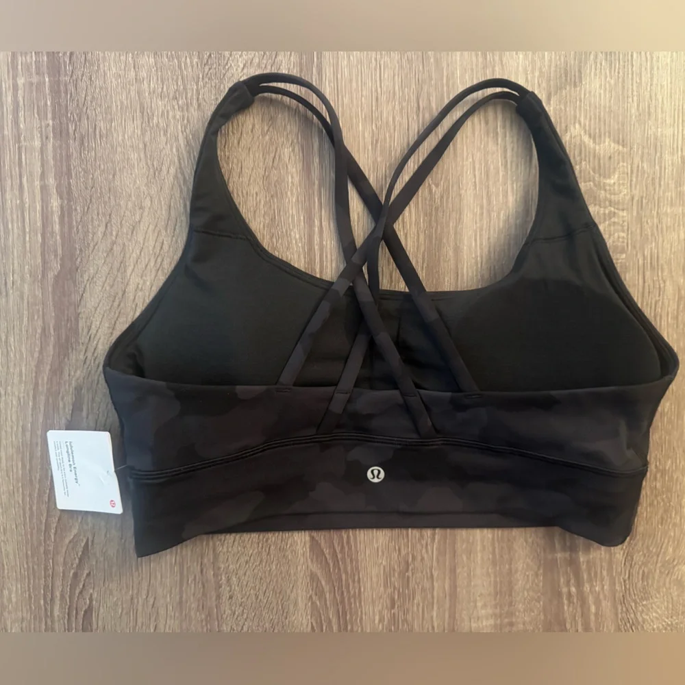 Lululemon Black Camouflage Energy Longline Sports Bra. Size 12. - Picture 9 of 15
